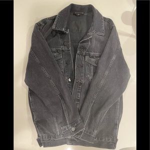 Alexander Wang washed black denim boyfriend jacket